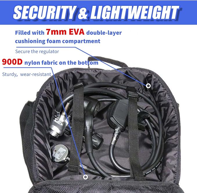 Scuba Regulator Bag, Diving Regulator Protective Bags with Double Lockable Zippers Carry on Bag for Dive Regulator with Adjustable Shoulder Strap