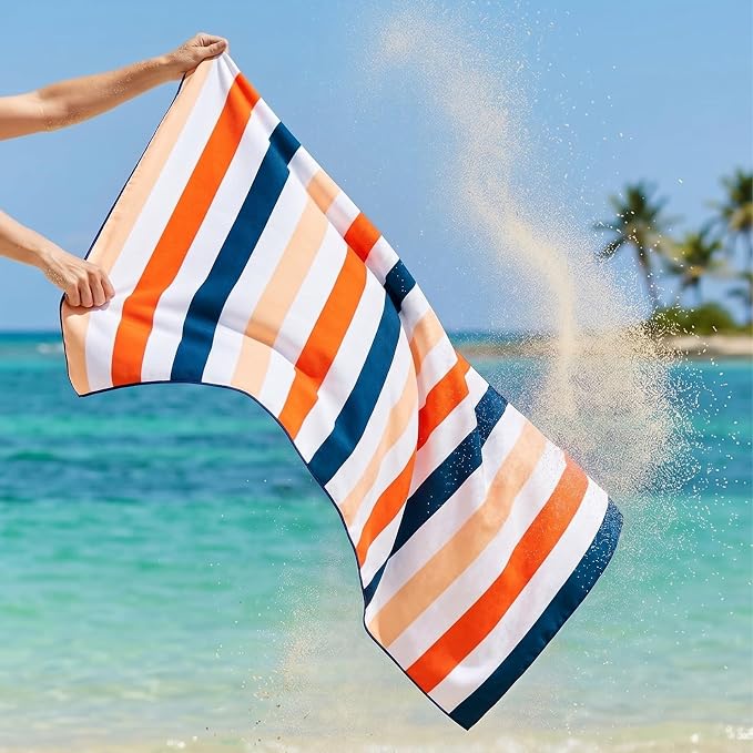 Exclusivo Mezcla 6 Pack Microfiber Quick Dry Beach Towels, Large Lightweight Sandfree Pool Towels for Swimming Camping Travel with Bag (Mixed Color, 30x60 Inches)