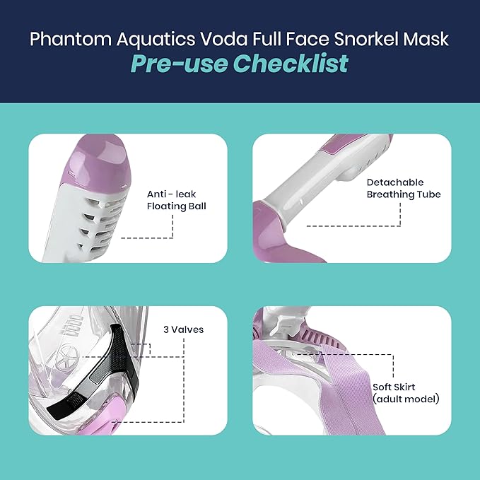 Phantom Aquatics Voda Full Face Snorkel Mask