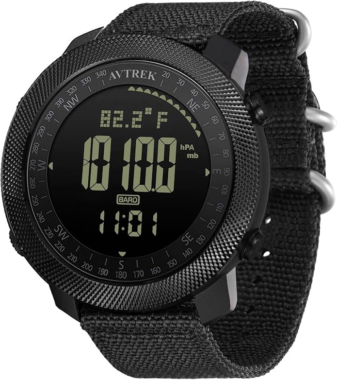 AVTREK Mens Outdoor Sport Tactical Survival Watches Hiking Digital Wrist Watch Waterproof Swimming Military Army Altimeter Barometer Compass Watches