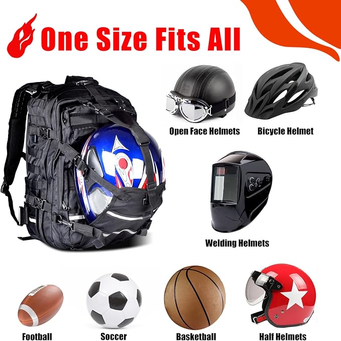 Goldfire Motorcycle Helmet Backpack Waterproof Large Capacity Hiking Backpack Military Tactical Bag Snowmobile Cycling Rechargeable Helmet Bag With USB Port