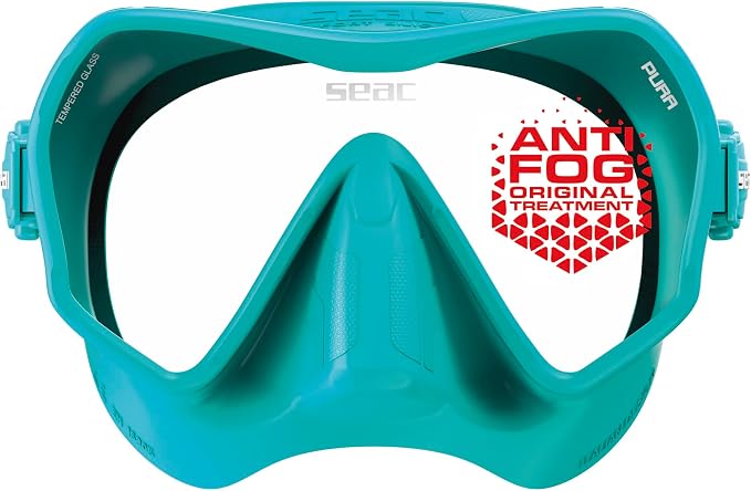 SEAC Pura – Frameless Single-Lens Silicone Diving Mask | Antifog Low Volume Mask for Diving and Snorkeling with 3D Buckle