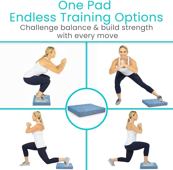 Vive Balance Pad - Foam Large Yoga Mat Trainer for Physical Therapy, Stability Workout, Knee and Ankle Exercise, Strength Training, Rehab - Chair Cushion for Adults, Kids, and Travel