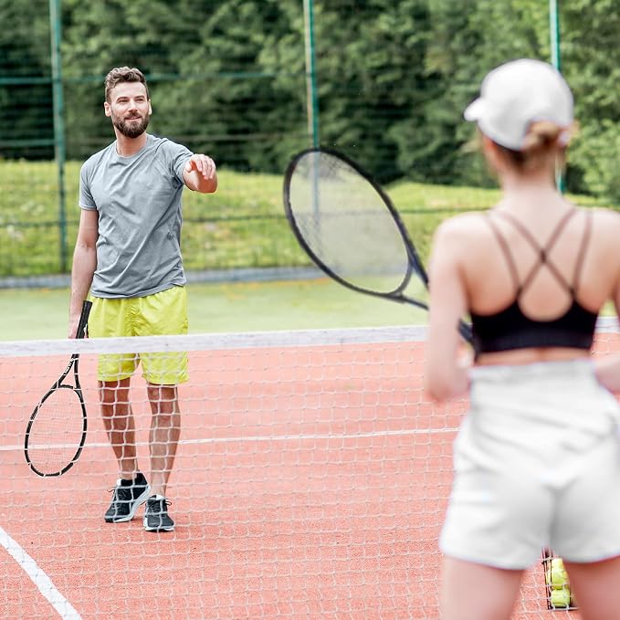 HIRALIY Tennis Rackets 2 Pack for Adults Beginners - 27 Inch Lightweight Aluminum Tennis Racquet Set with 3 Balls & Carry Bag - Vibration Dampening & Large Sweet Spot for Men Women Couples