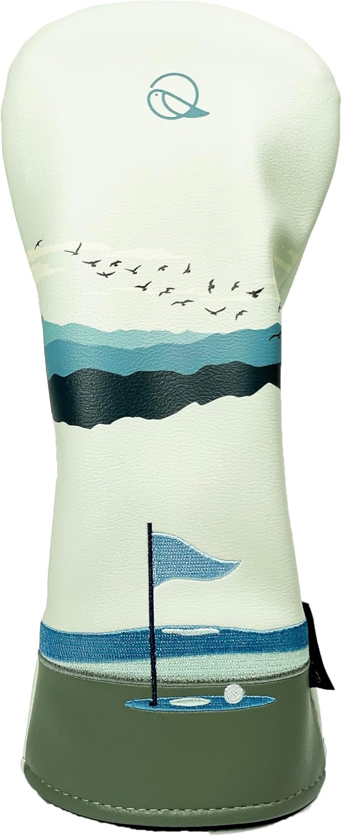 Golf Headcover for Hybrids and Fairway Woods Premium Leather Head Cover. Digitally Printed and Embroidered Design.