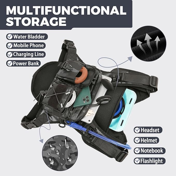 Criuage USA Patent Running Hydration Vest Backpack, Lightweight Chest Pack with 2.0L Water Bladder Bag Daypack for Hiking Running Cycling Race Marathon for Women Men