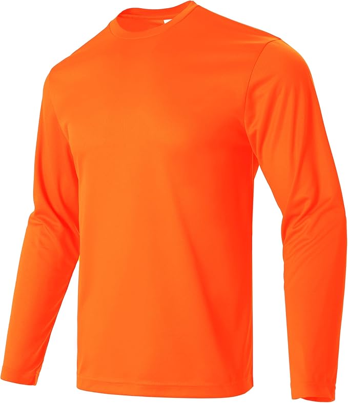 Mens Long Sleeve T-Shirts Casual Crew Neck Tee Shirt Summer Soft Running Swimming Cycling Fishing Tops