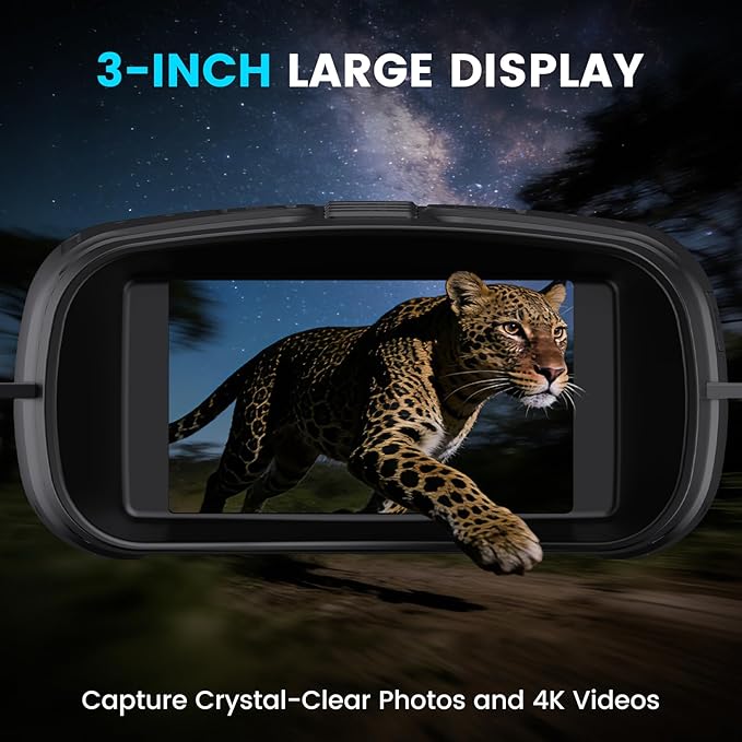 Night Vision Goggles for Adults, 4K Night Vision Binoculars with 5000mAh Rechargeable Battery and 32GB TF Card for Hunting, Wildlife Observation and Security