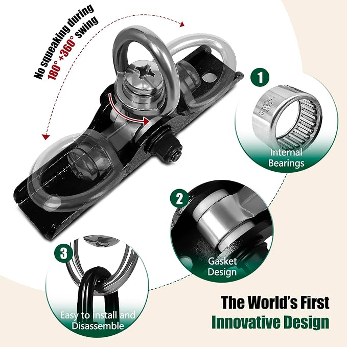 Heavy Punching Bag Hanger | Wall/Ceiling Mount Hook with 180° / 360° Rotation | Wood Beam Holder for Boxing, Weight Training, Aerial Yoga Swing & Hammock