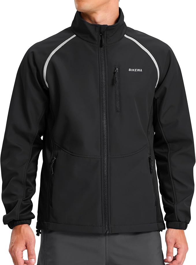 Bikewa Men's Winter Cycling Jackets Thermal Warm Water Resistant Bike Running Windproof Jacket