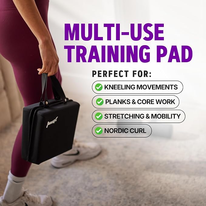 Nordstick NordPad Pro Nordic Curl Knee Pad Premium Soft Exercise Mat for Knees and Elbows, Nordic Curls, Stability Training, Yoga, Physical Therapy, and Home Workouts