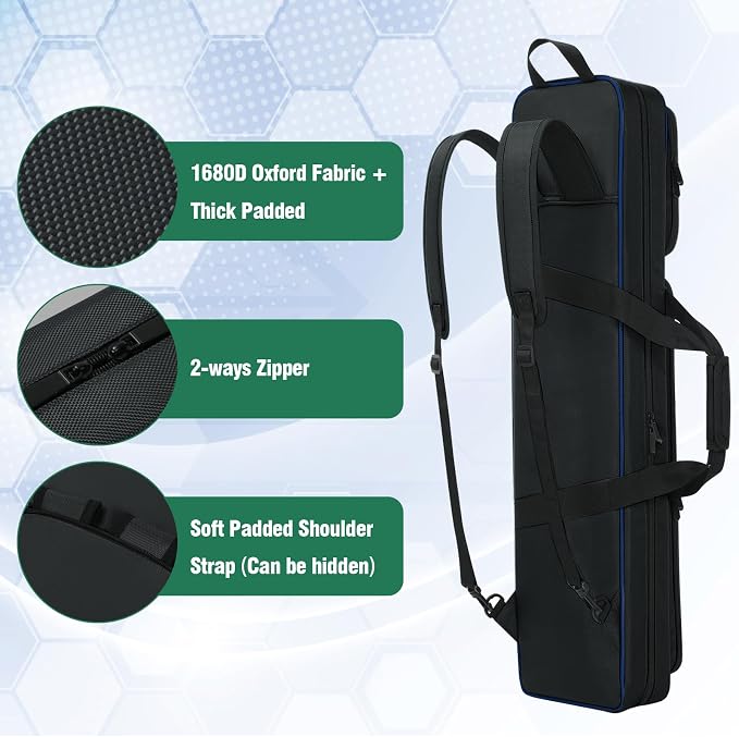 Pool Cue Case 4x5, Pool Cue Carrying Case Soft Padded Billiard Stick Bag with Multi-pocket for 4 Butts and 5 Shafts (1PCS Grey + 1PCS Navy-Blue)