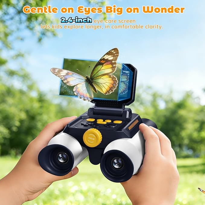 Binoculars for Kids with Night Vision - 48MP FHD Digital Camera Binoculars STEM Toy with 2.4" IPS Screen, 10X Optical Zoom, Rechargeable for 4-12 Years Boys & Girls Birthday Gift Outdoor Bird Watching