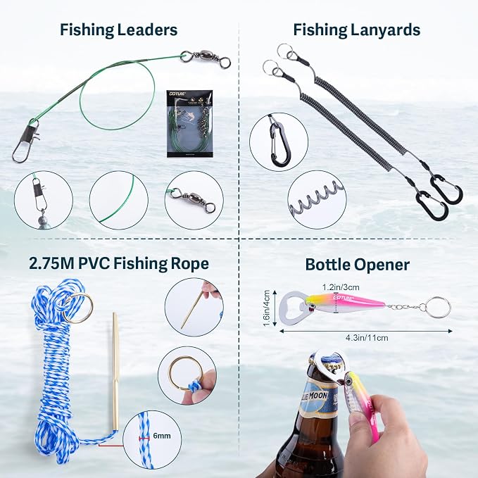 Goture Pink Fishing Kit, Fishing Lures with Tackle Box and Fishing Tool Kit Set for Women, Include Fish plier, Braid Scissors, Fishing Gripper with Gift box