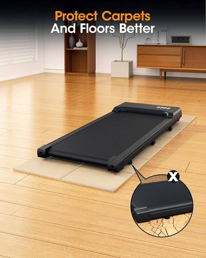 Treadmill Walking Pad Mat for Carpet, for Hardwood Floors, 68x24 Mat for Under Treadmill/Walking pad/Bike on Carpet, 1/4" Thick Exercise Equipment Mat, No Slip, Noise Shock Absorption (Beige)