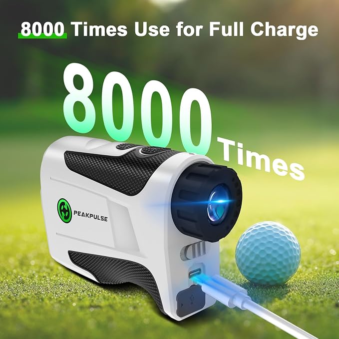 PEAKPULSE 1200 1700 Yds Golf Rangefinder Easy to Clean Slope Magnet Rechargeable 6X Magnification Distance Range Finders Flag Pin Locked Vibration Golfer Gifts Accessories
