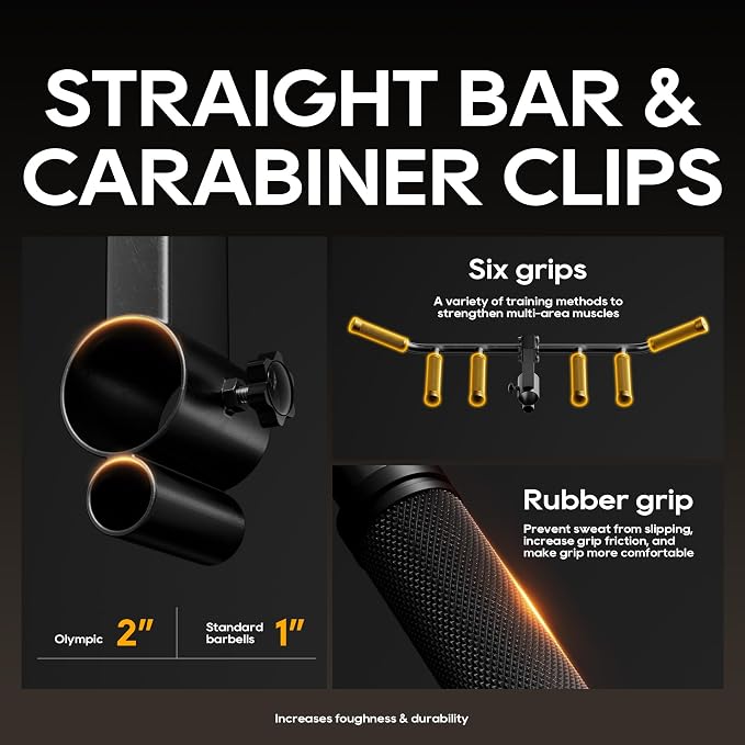 Multi-Grip T Bar Row Handle Landmine Attachment with Rubber Grip, fits 1" & 2" Barbell