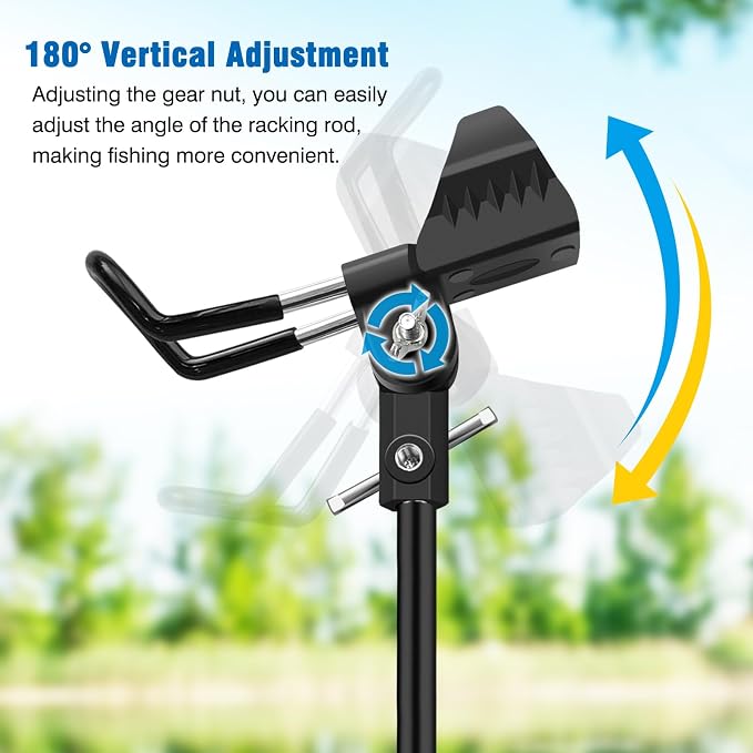 Fishing Rod Holders for Bank Fishing, Fishing Pole Holders for Ground, Multifunctional Aluminum Beach Fishing Rod Holder Fishing Gifts for Men(2 Pack )