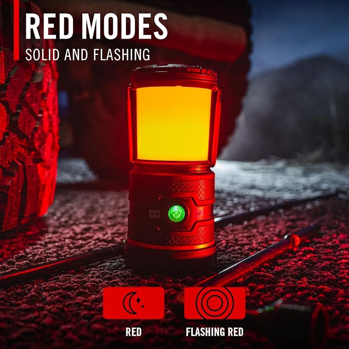 COAST EAL35R 1000 Lumen Voice-Controlled LED Emergency & Camping Area Lantern with Warm, Cool White, Day, Red & Red Flashing Mode, Power Bank Functionality - Black
