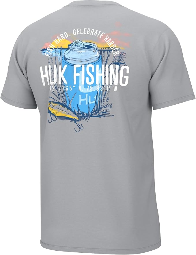 HUK Mens Performance Fishing Logo Tee, Short Sleeve T-Shirt for Men