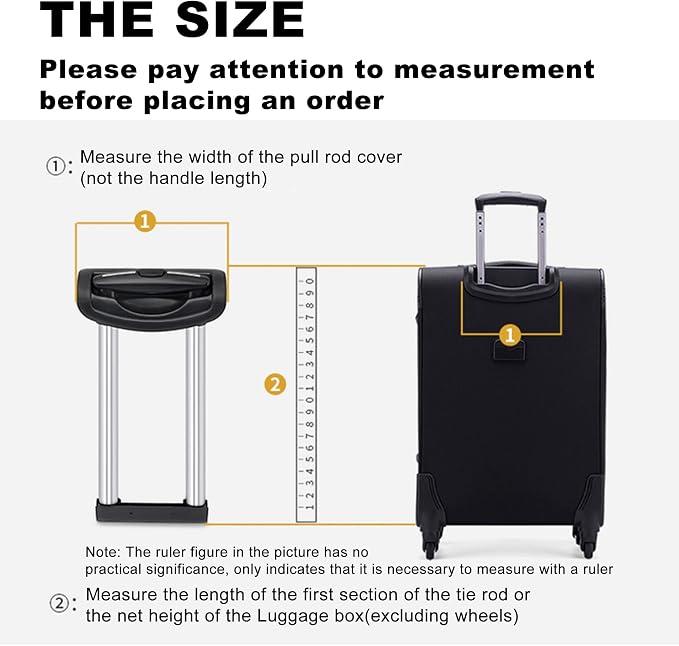 RDEXP Stretchable Length Travel Luggage Telescopic Handle Replacement Spare Part Suitcase Pull Drag Rod G003 20inch Black Silver