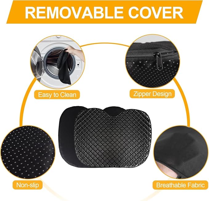 Anti Slip Kayak Seat Cushion,Thick Waterproof Seat Cushion Kayak Gel Seat Pad With Non-Slip Cover For Sit In Kayak Inflatable Kayak Canoe & Boat Kayak Accessories For Fishing Water Sports Outdoors