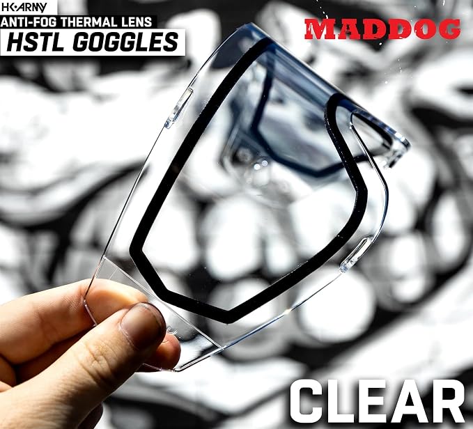 Maddog HK Army HSTL Paintball Airsoft Mask Goggle System | Replaceable Thermal Dual-Pane Anti Fog Lens | Adjustable Full-Face Safety Certified Protection