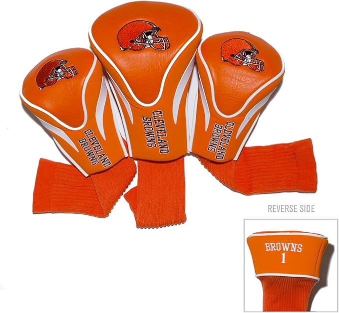 Team Golf NFL Cincinnati Bengals Contour Golf Club Headcovers (3 Count) Numbered 1, 3, & X, Fits Oversized Drivers, Utility, Rescue & Fairway Clubs, Velour Lined for Extra Club Protection