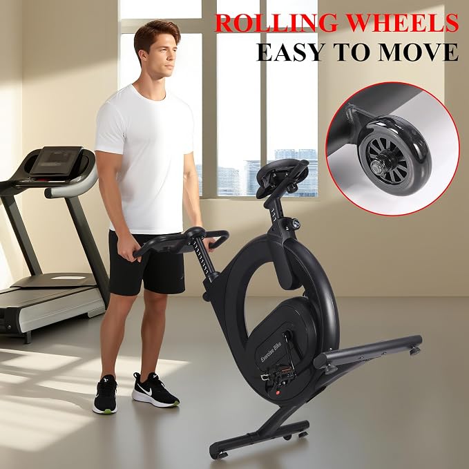  Exercise Bike, Adjustable Magnetic Resistance Stationary Bikes with Smart Knob Resistance,300Lbs Weight Capacity Indoor Cycling Bike WithLCD Monitor & IPad Mount ﻿