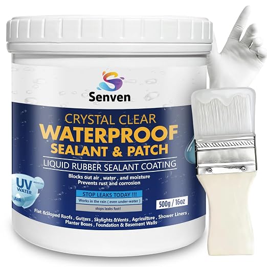 Transparent Waterproof Sealant Waterproof Coating 16oz Invisible Waterproofs Agent Indoor & Outdoor Waterproofs Sealant Clear, Roofs, Walls, Garden, Terraces, Waterproofing Adhesive Glue Water Proof