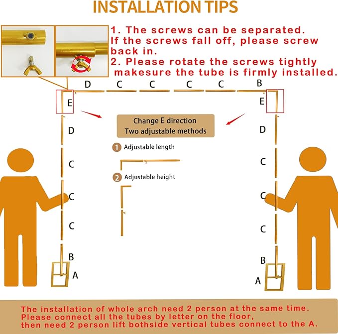 8.2FT Square Arch Backdrop Stand,Metal Gold Backdrop Stand Heavy Duty Adjustable,Extra 2 Clamps Change Over The Table Rod Stand,Wedding Balloon Arch Stand for Valentine Parties Decoration