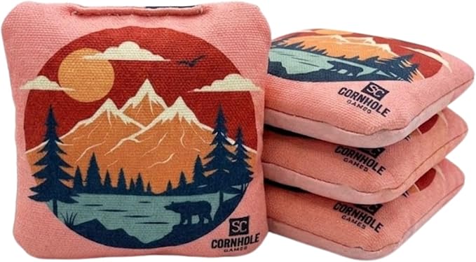 Professional Dual Sided Cornhole Bags- 16 oz 6x6 w/Premium Resin Fill - Official Tournament Slide/Stick Pro Bean Bags - Regulation/Approved