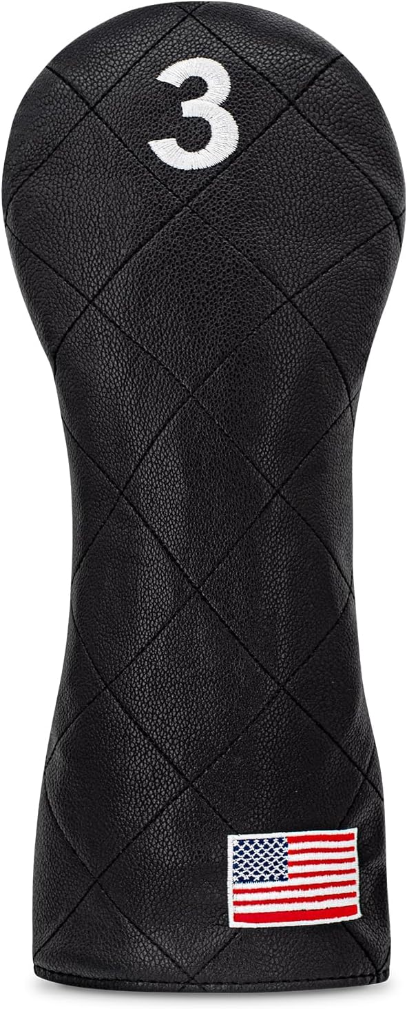 Golf Club Covers for Driver, Fairway, Hybrids - 3 Options - Golf Driver Headcover/Golf Fairway Wood Head Cover/Hybrid Headcover for Men/Women Golfer