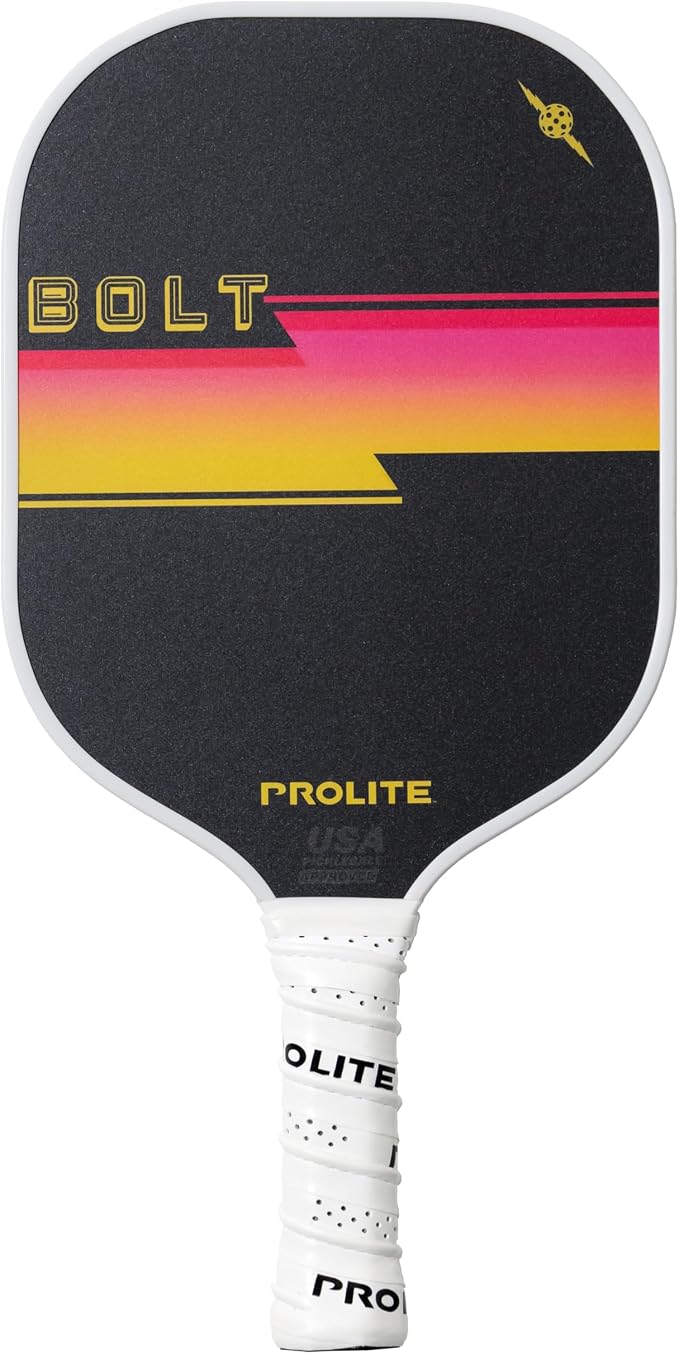 PROLITE Bolt Pickleball Paddle - Light Weight - Powerful - Carbon Fiber Facing for Superior Ball Placement - Polypropylene Honeycomb Core - Micro Matte Edge Guard - USAP Approved