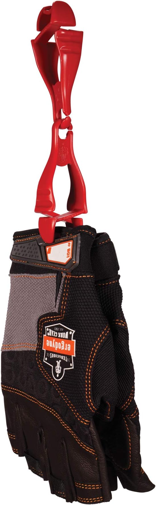 Ergodyne Squids 3400 Glove Clip Holder with Dual Clips, 6-Pack, Red