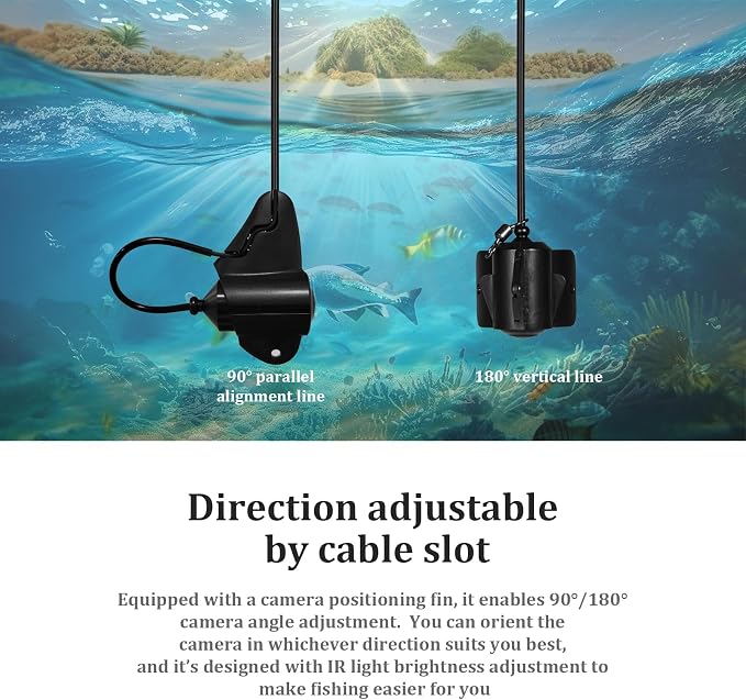 Underwater Fishing Camera, 4.3 Inch LCD, Infrared Night Vision, Wide Angle IP68 Waterproof Portable Fish Camera for Ice, Lake, Boat & Kayak Fishing