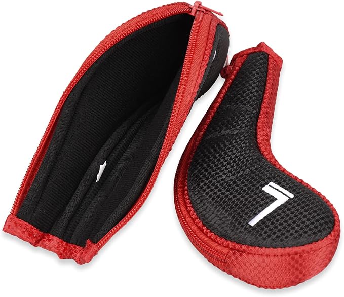 11pcs/Set Golf Club Sock Iron Head Covers Headcover with No. on Both Sides Suitable for Right and Left Handed Golfer Zipper Closure
