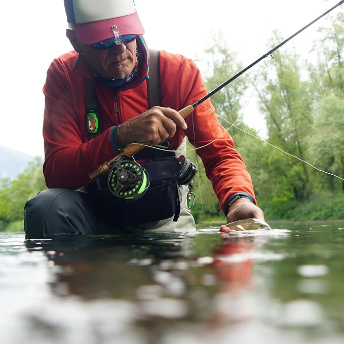 Gonex Fly Fishing Rod and Reel Combo Starter Kit, 4-Piece 24T Carbon Fiber | 8FT 5WT / 9FT 5WT, Spare Tip Section, Aluminum Reel, Fishing Line & Leader, 12 Fly Flies, Scissors, Portable Case Included