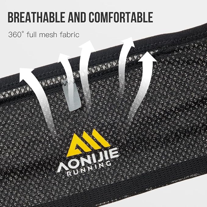 ICE FLAME Running Belt, Fitness and Running Fanny Pack for Women and Men, Waist Band Pack for Phone Keys Money, Moisture Wicking Storage Belt