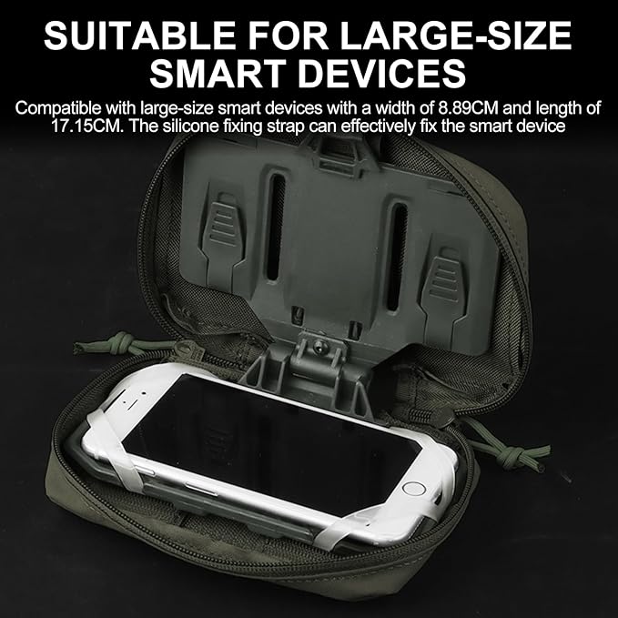 Tactical Phone Chest Mount with Chest Vest Rig Bag Pack Molle Foldable Navigation Universal Phone Holder Board for Hunting