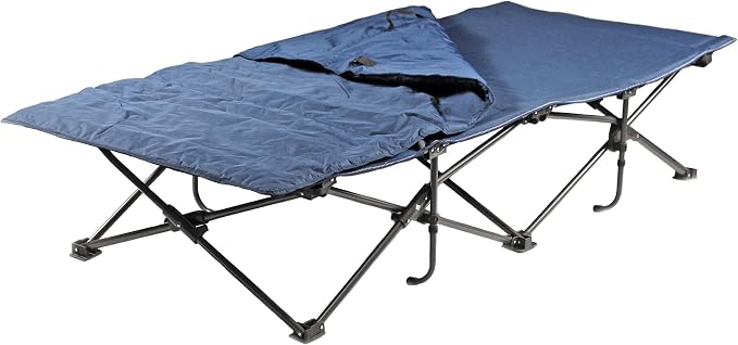 Zenithen Limited Outdoor Indoor Use Portable Foldable Lounge Furniture, Perfect for Camping, Backyard Use, Patio Furniture, Cot w/Padding, Dark Blue (Pack of 1)