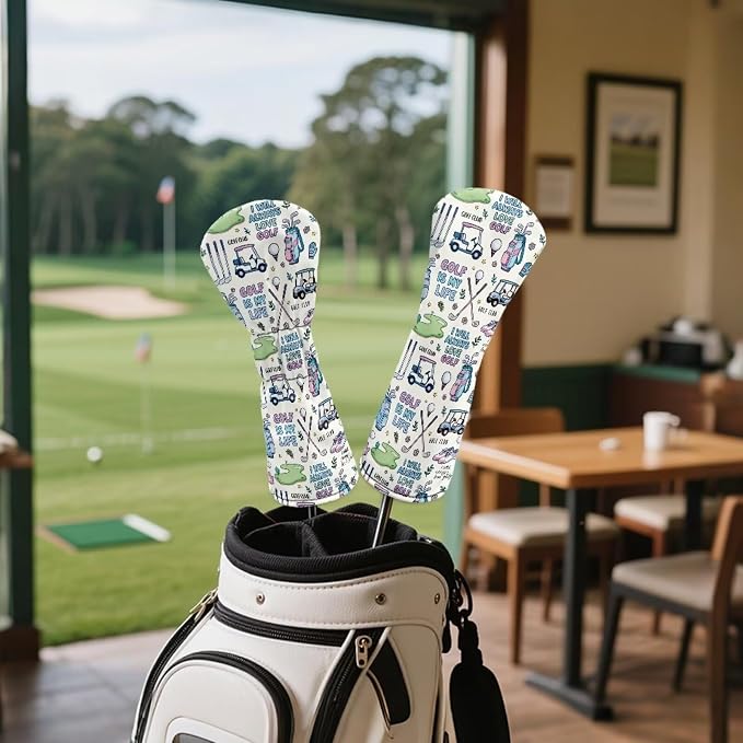 Rnyleeg Golf Club Head Covers for Women Driver Head Cover Leather Fairway Wood Headcover Hybrid Headcovers for Golf Clubs
