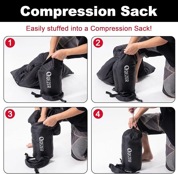Ultralight Down Sleeping Bag for Adults with 600 Fill Power, Compact All Seasons Sleeping Bag for Backpacking, Hiking and Camping