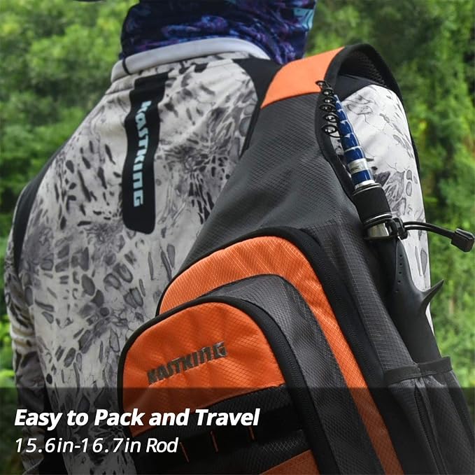 KastKing Compass Telescopic Fishing Rods and Combo, Easy to Travel | Sensitive Graphite Composite Blank, Easy to Travel, Packs to Just 17" in Length, Stainless Guides and Ceramic Rings