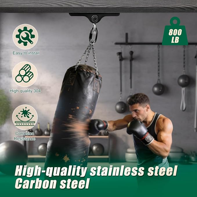 Heavy Duty Punching Bag Hanger Ceiling Mount with Bearing 900 LB Capacity Stainless Steel Swing Hardware for Indoor Hanging Chair Outdoor Swing Set