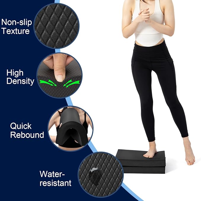StrongTek Professional Foam Exercise Balance Pad - 15.8" x 13" x 2", High-Density TPE Foam Knee Pad, Non-Slip & Water-Resistant, for Balance Training, Physical Therapy, Yoga, and More