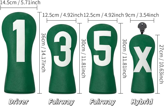 Premium Golf Head Covers - Golf Driver Head Covers, Protects Against Scratches and Damage, Specifically Designed for Fairway Woods.