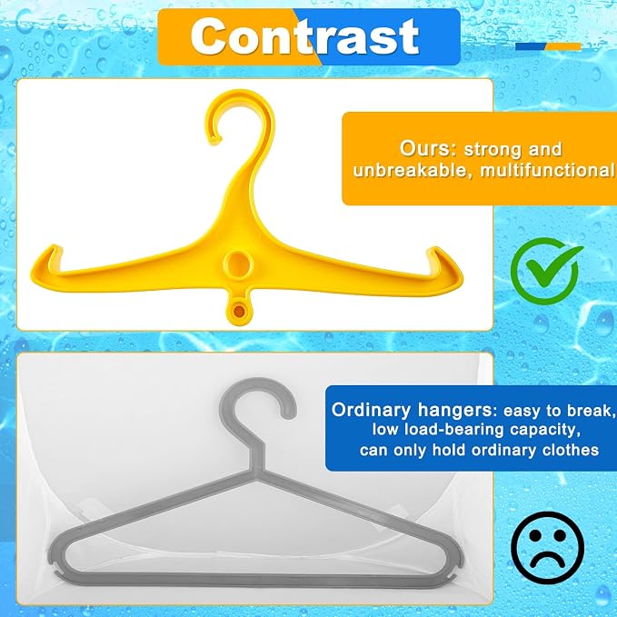 FoldTier Scuba Hanger BC Regulator Scuba Diving Wetsuit Hanger with Din Threads Vest Tactical Gear for Dry Clothes BCD Side Hanging