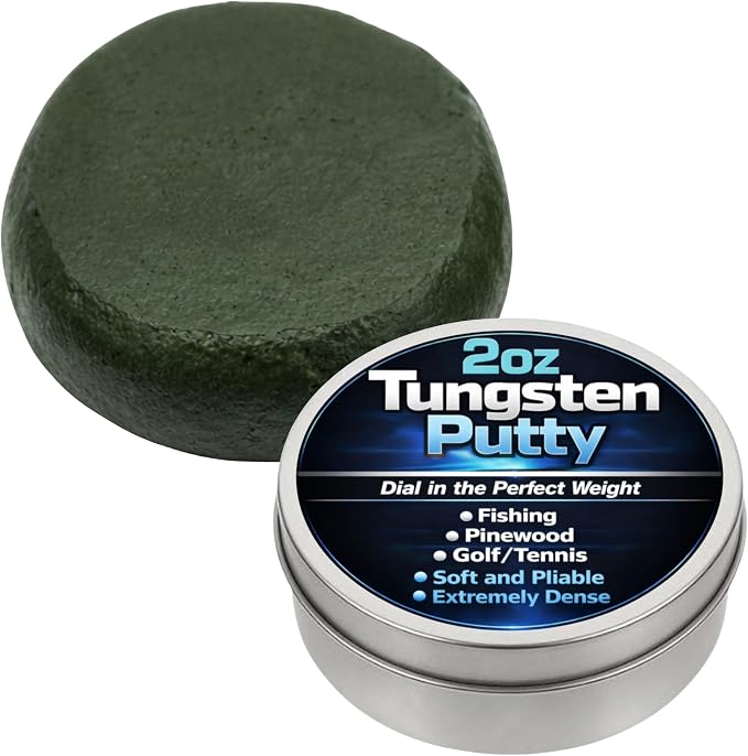 Reaction Tackle Tungsten Putty Weight - for Fishing, Fly Fishing, Pinewood Derby Car, Golf & Tennis - 2 Oz (60g)