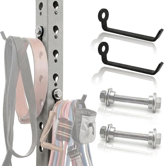 Squat Rack Storage Hooks for 5/8" & 1" Holes, Power Rack Storage Holder for Cable Machine Attachments, Resistance Bands & Gym Accessories